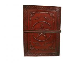  Embossed Classic Pentagram Leather Journal Diary Handmade with leather strap closure